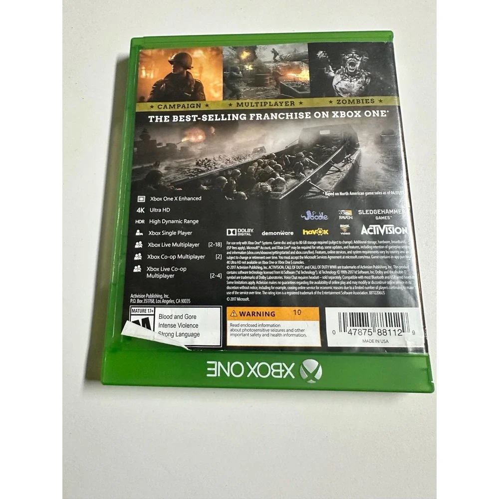 Xbox‎ One Call of Duty WWII video game
